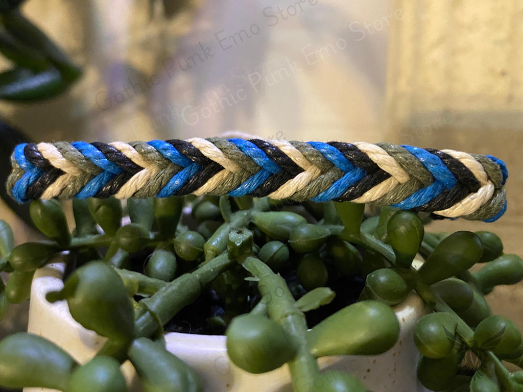 Blue Leather Bracelet Set