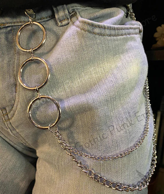 Gothic O Ring Layered Pants Chain