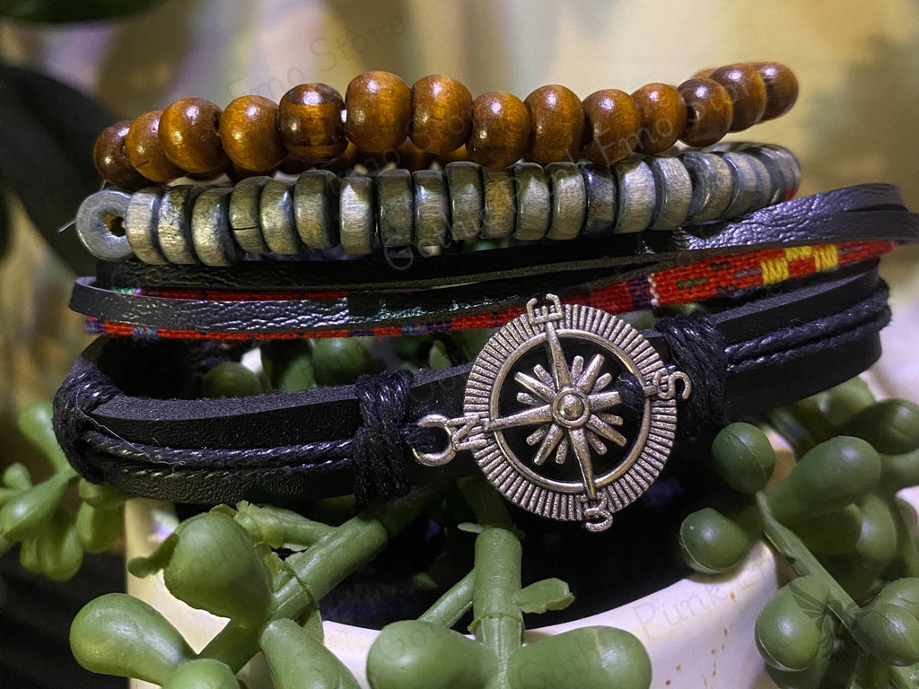 Boho Leather Bracelet Set