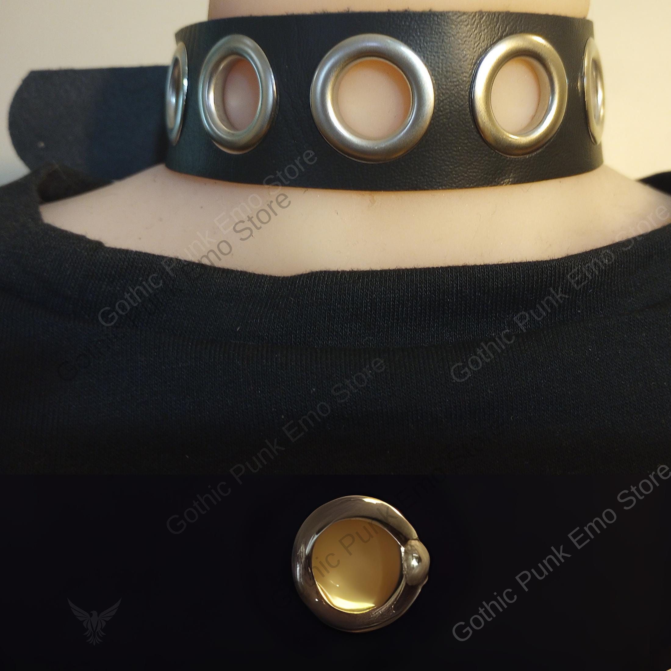 Black PU Leather O-Ring Collar