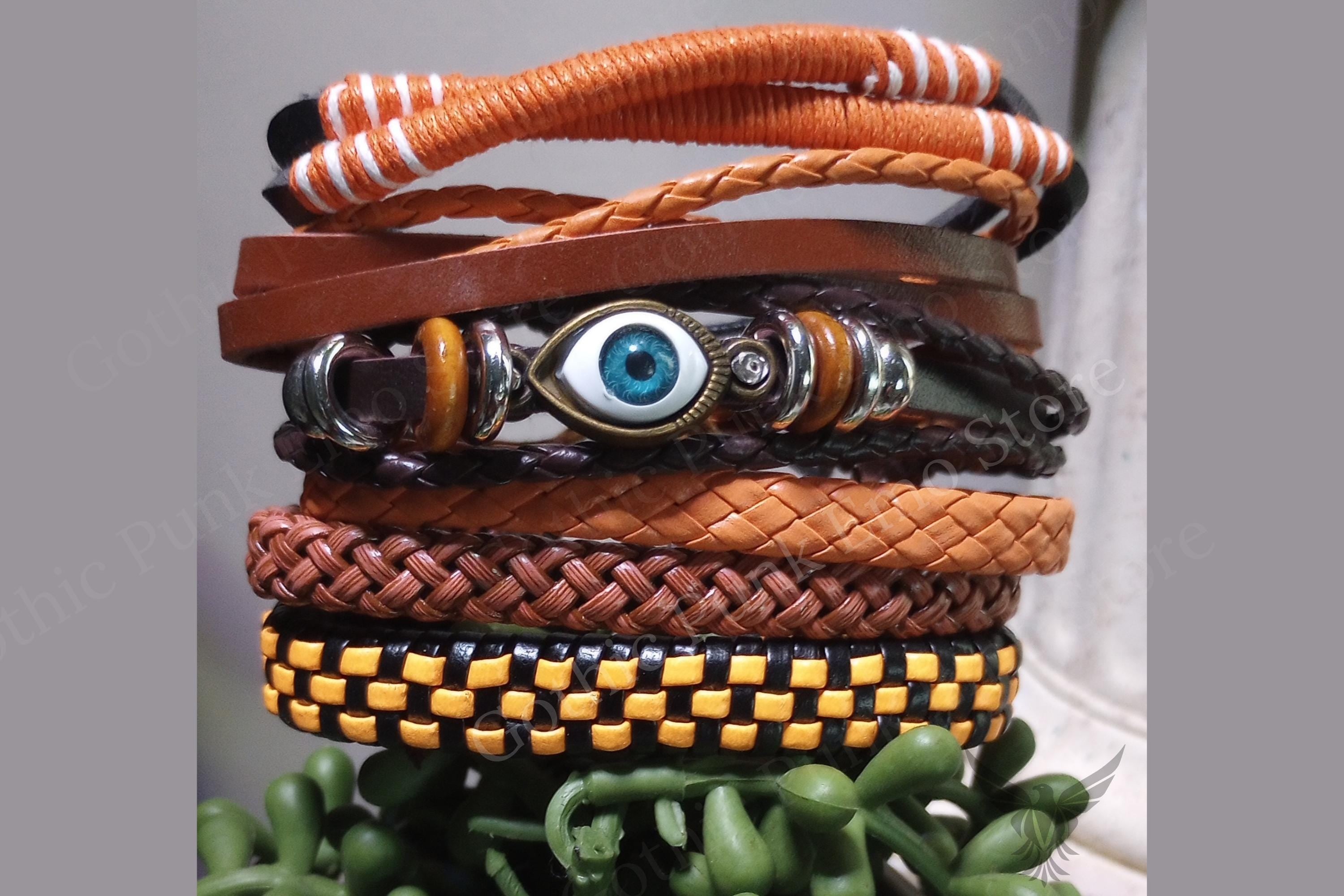 Orange 6pc Eye Bracelet