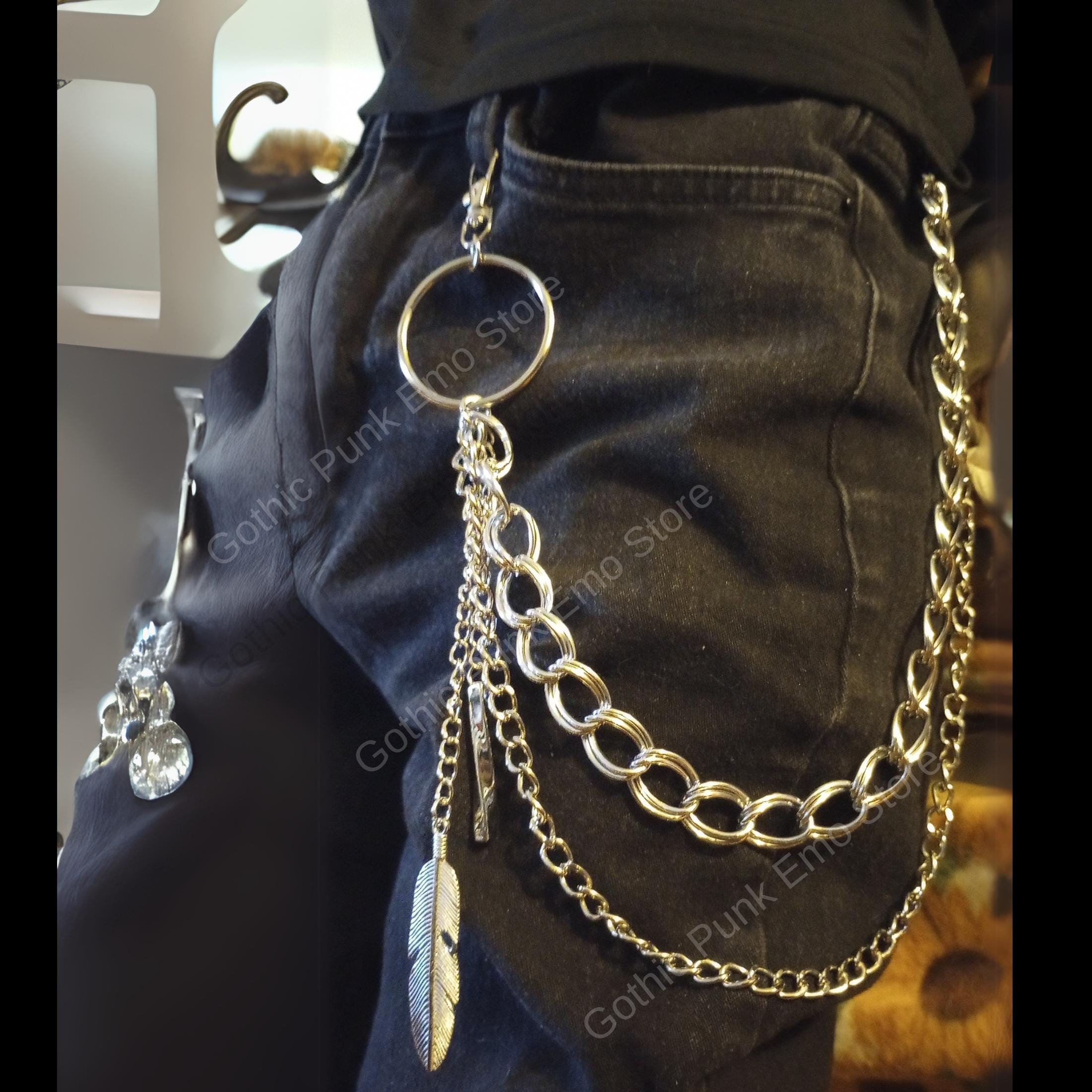 Leaf O Ring Boho Pants Chain