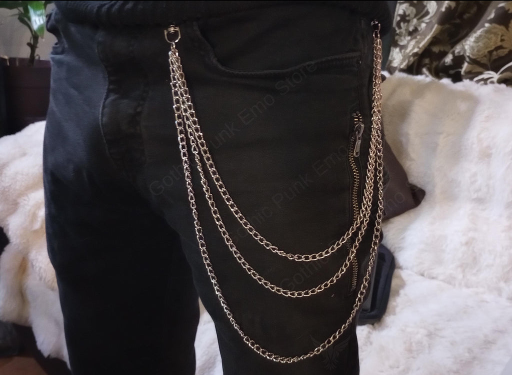 Layered Biker Wallet Chain