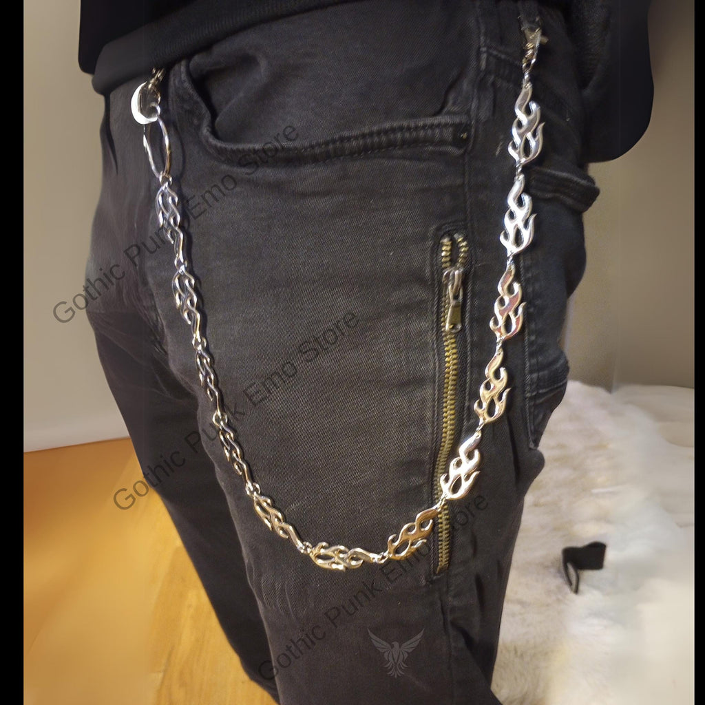 Flame Fire Pants Chain