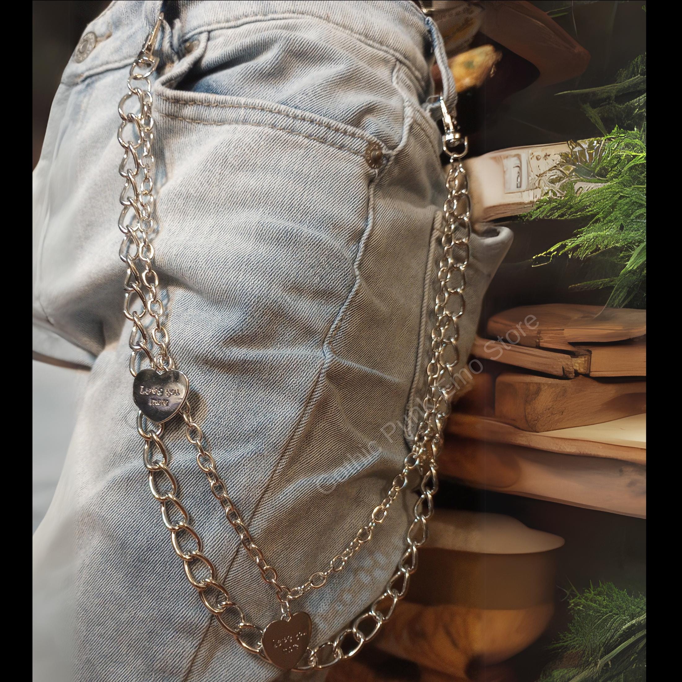 Layered Heart Charm Pants Chain