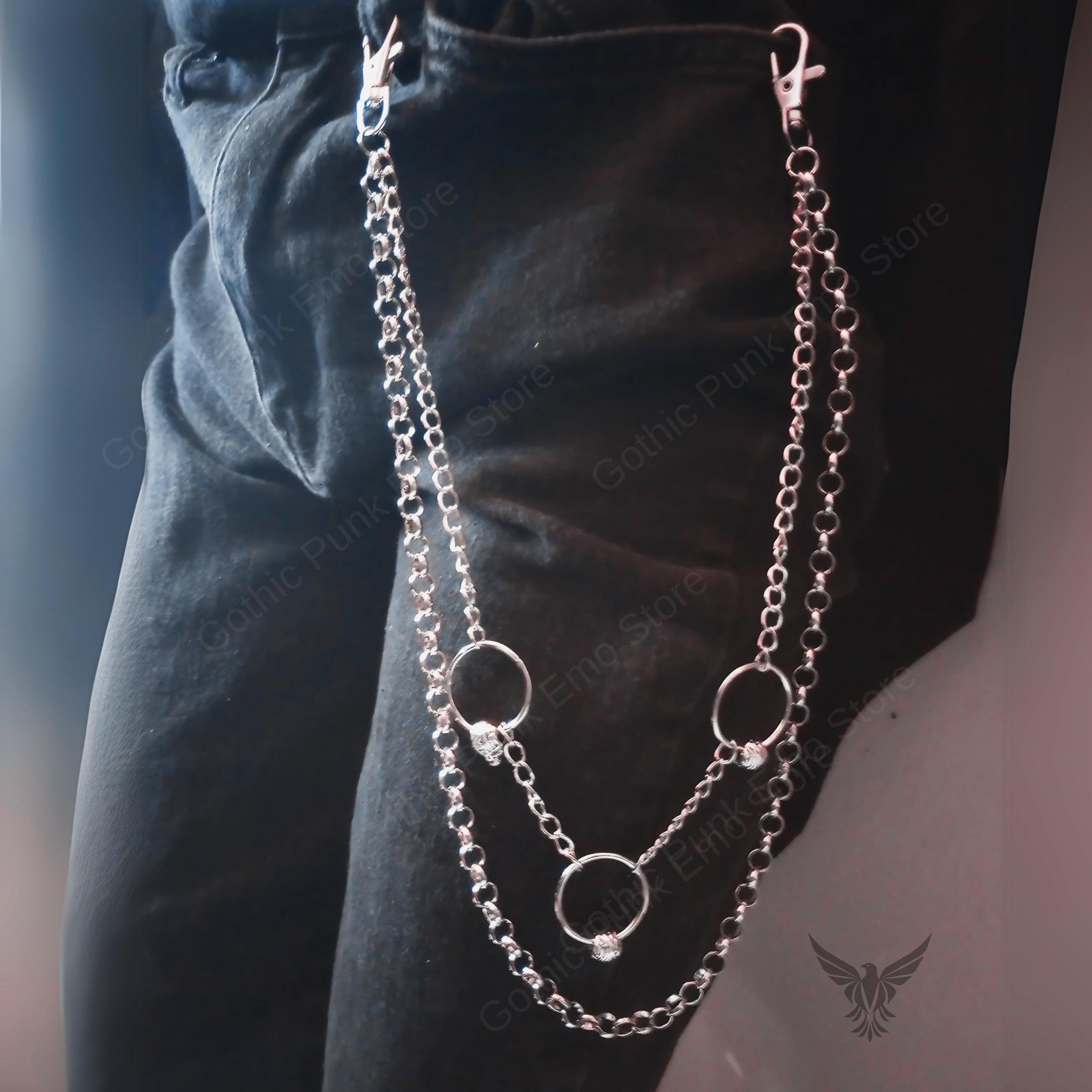 Skull O-Ring Punk Pants Chain