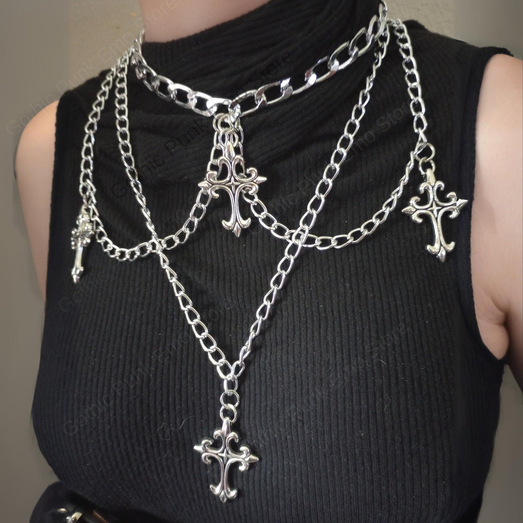 Layered Emo Punk Pants Necklace