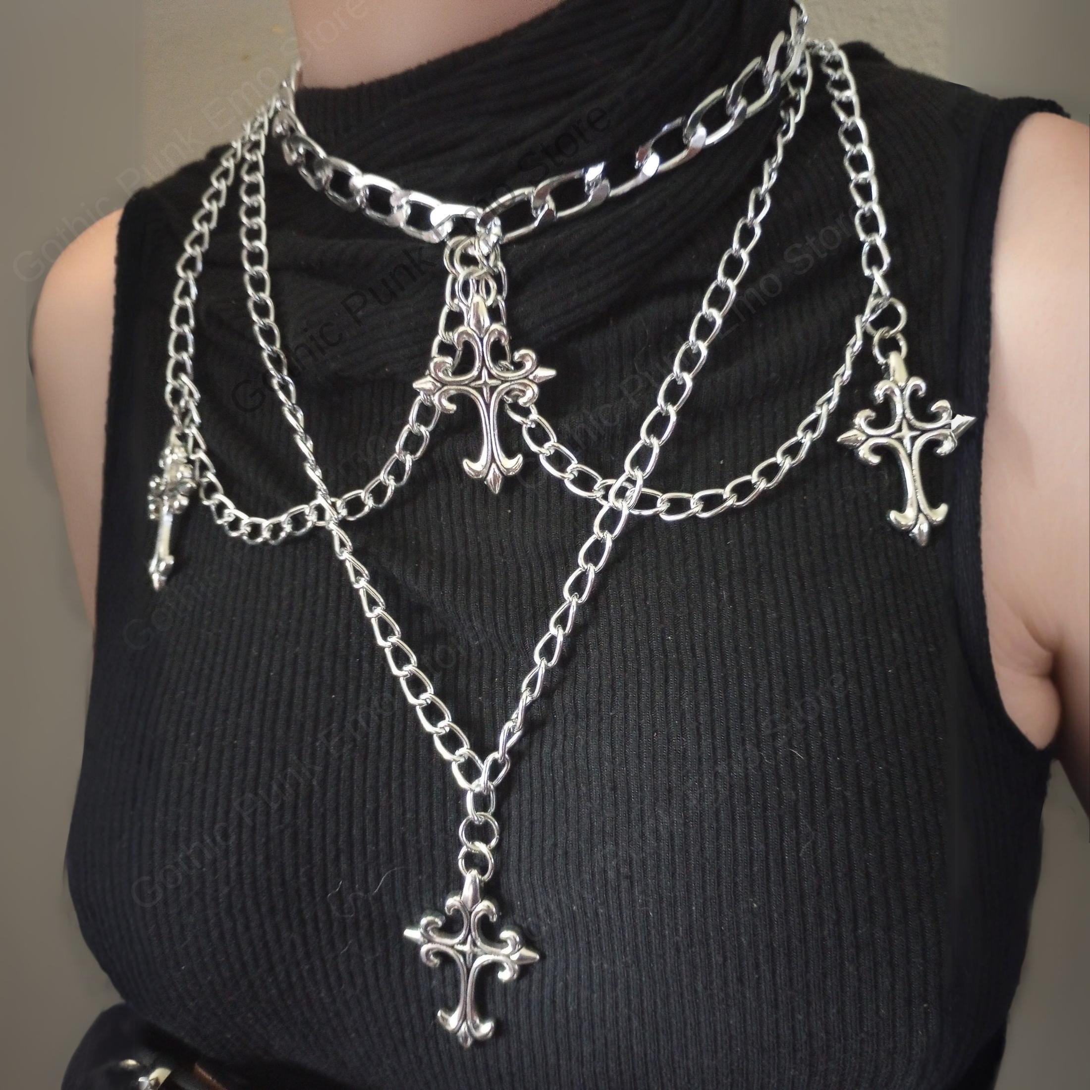 Layered Emo Punk Pants Necklace
