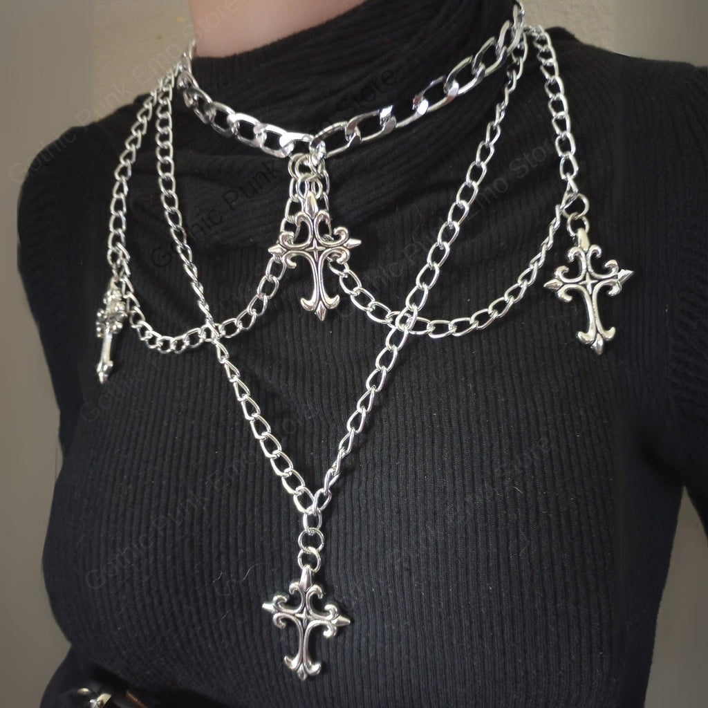 Layered Emo Punk Pants Necklace
