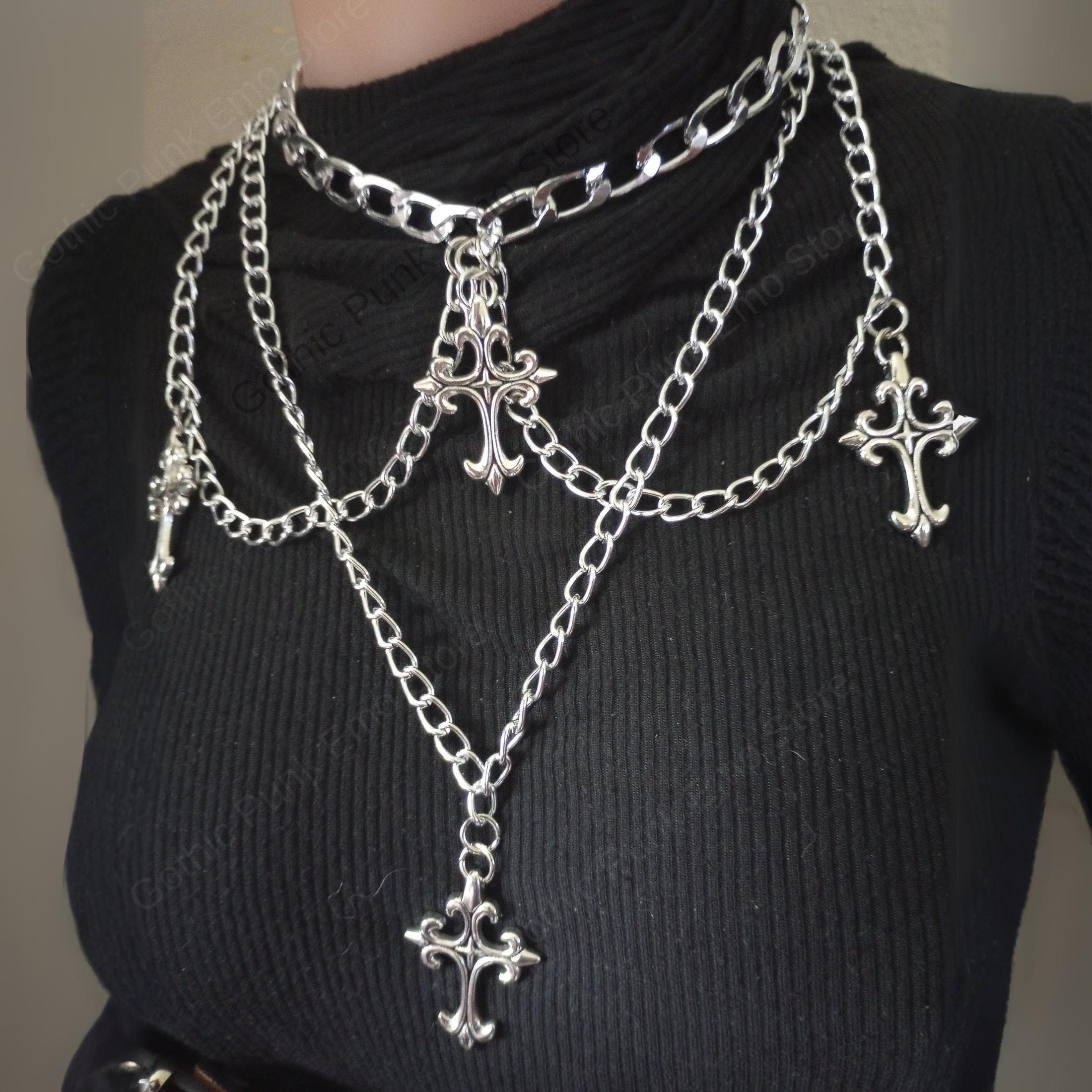 Layered Emo Punk Pants Necklace