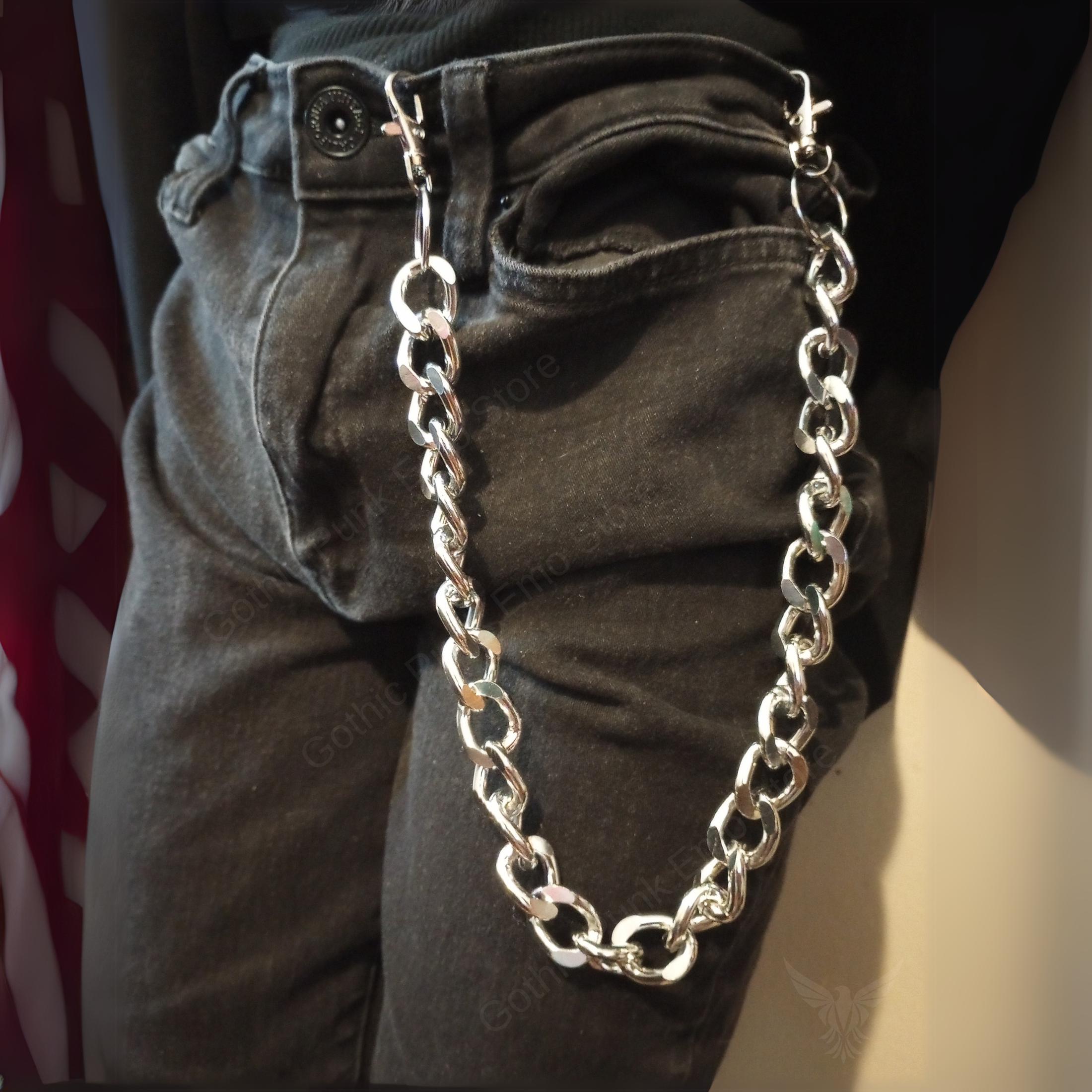 Chunky Silver Wallet Chain