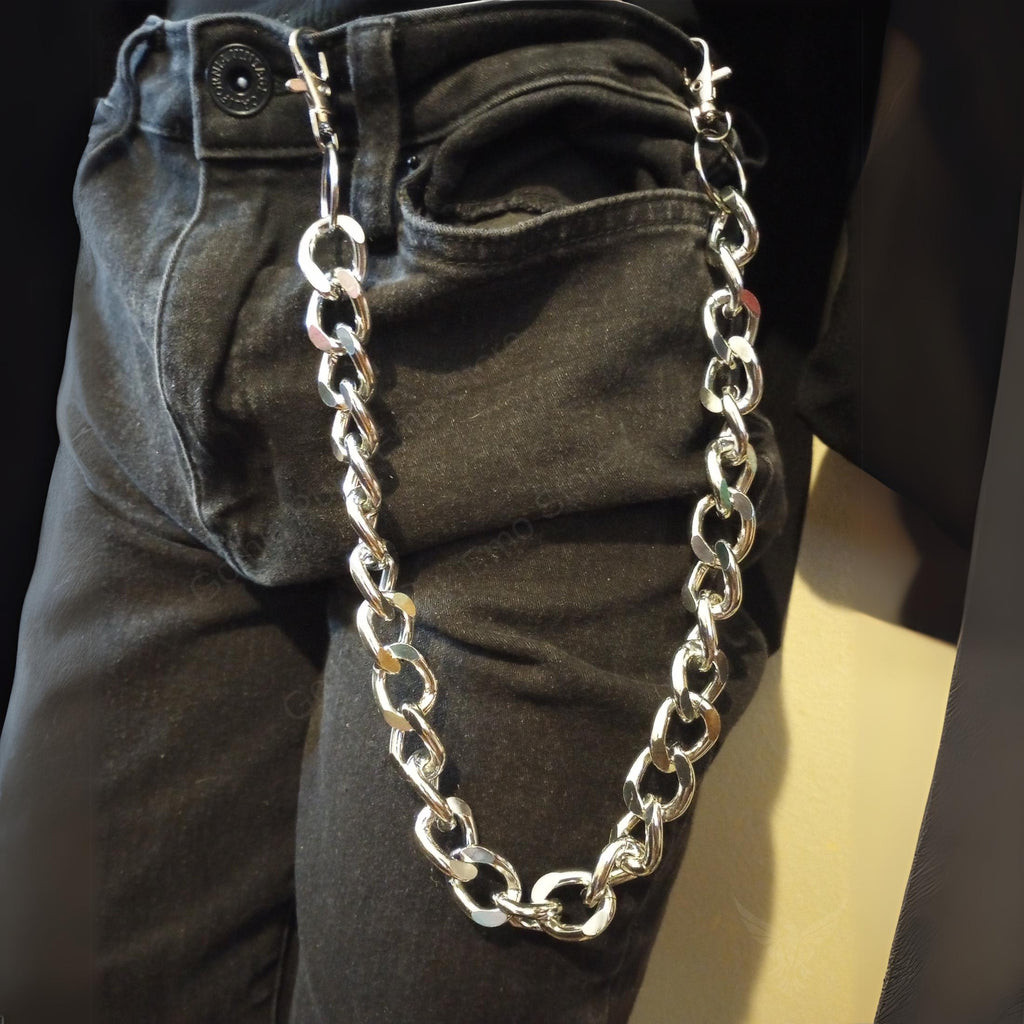 Chunky Silver Wallet Chain