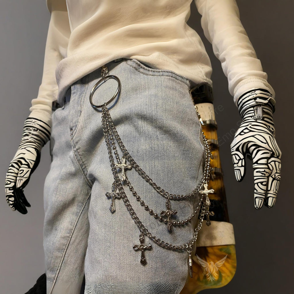 Cross O-Ring Layered Pants Chain