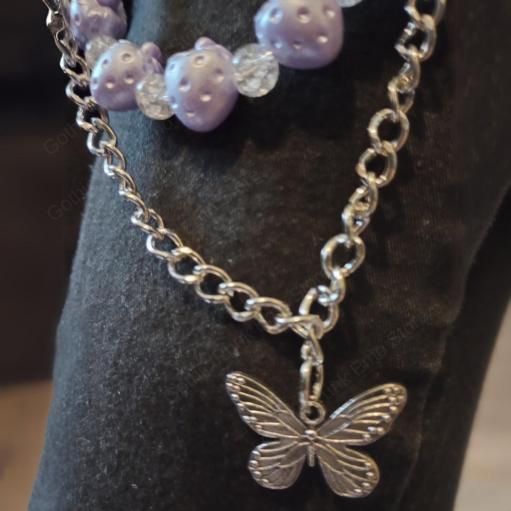 Purple Aesthetics Butterfly Necklace