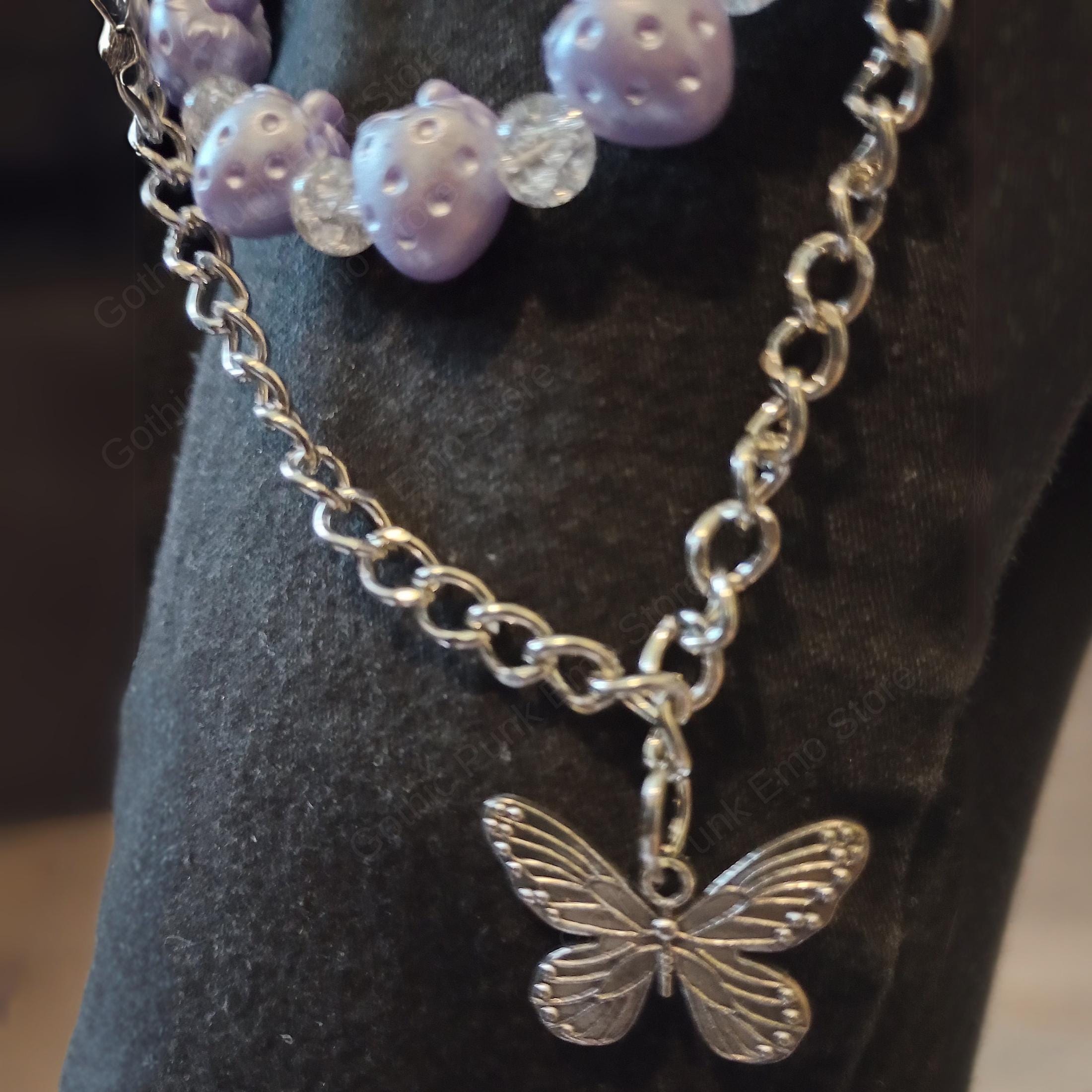 Purple Aesthetics Butterfly Necklace