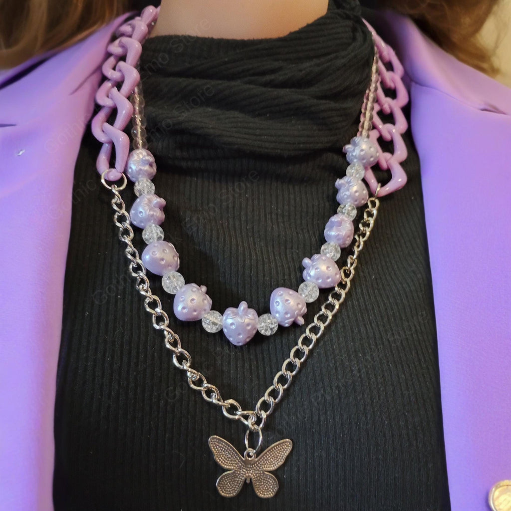Purple Butterfly  Pants Chain