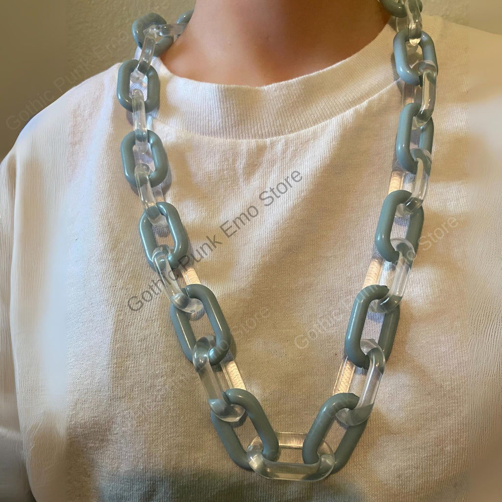 Blue Chunky Acrylic Pants Chain