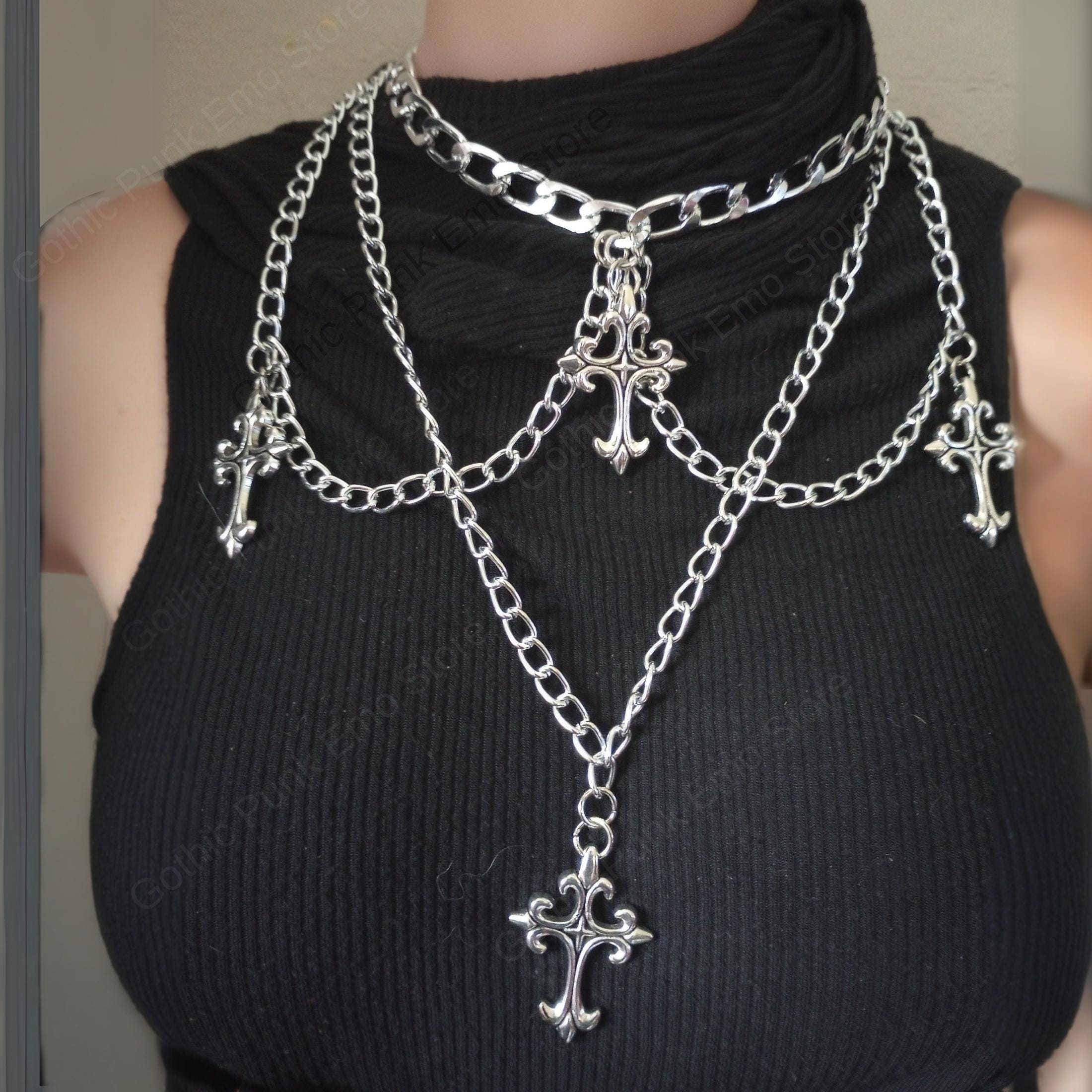 Layered Emo Punk Pants Necklace