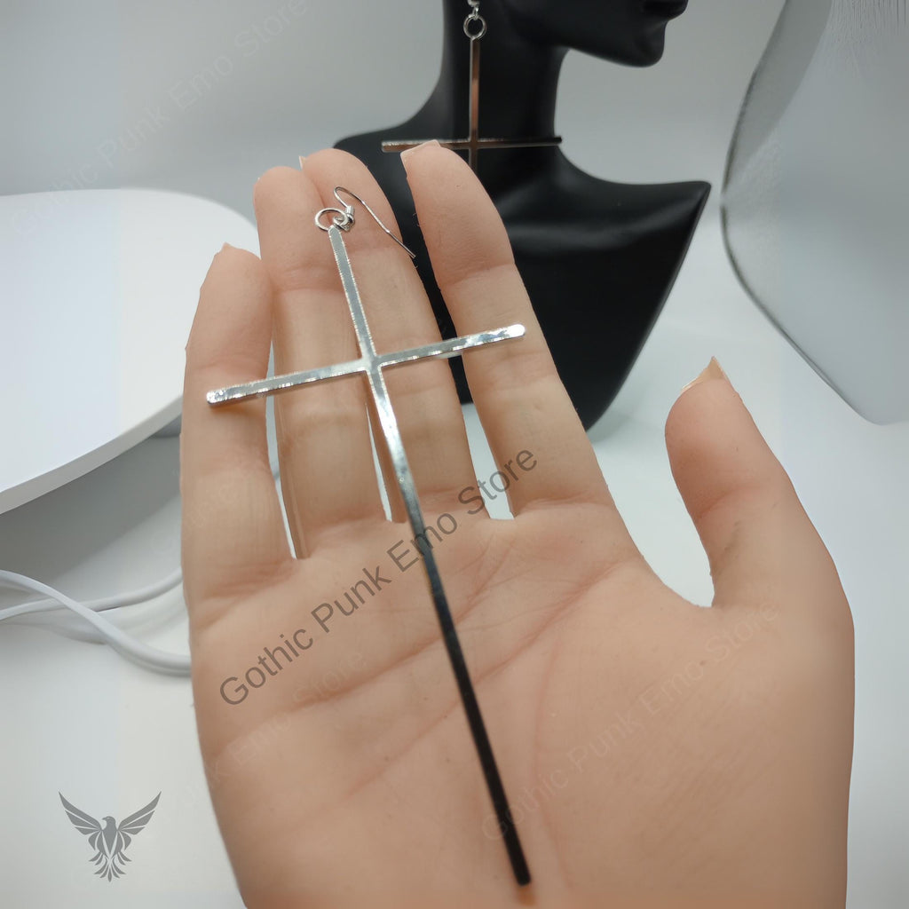 Cross Silver Earrings