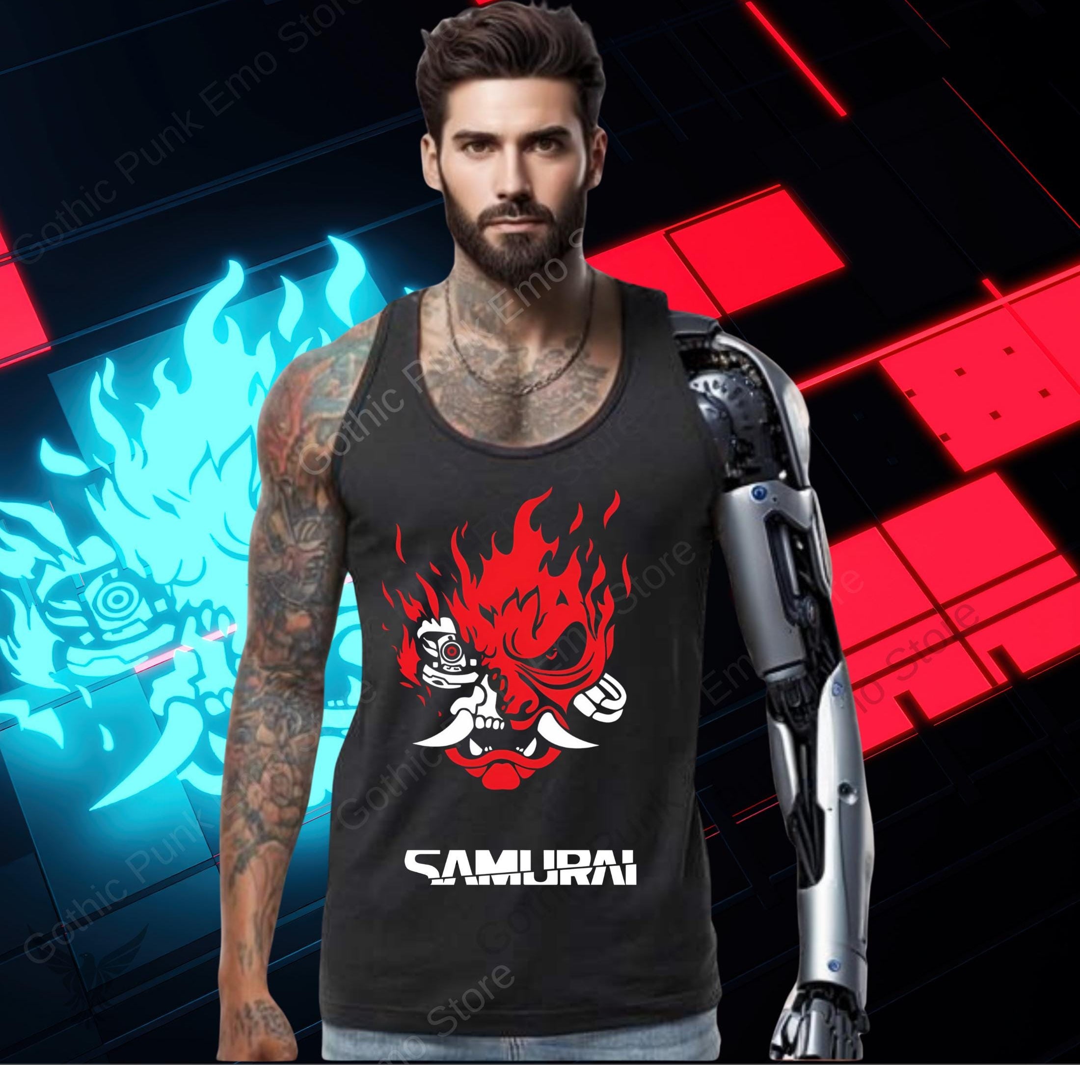 Johnny Silverhand Tank Top: Cyberpunk 2077