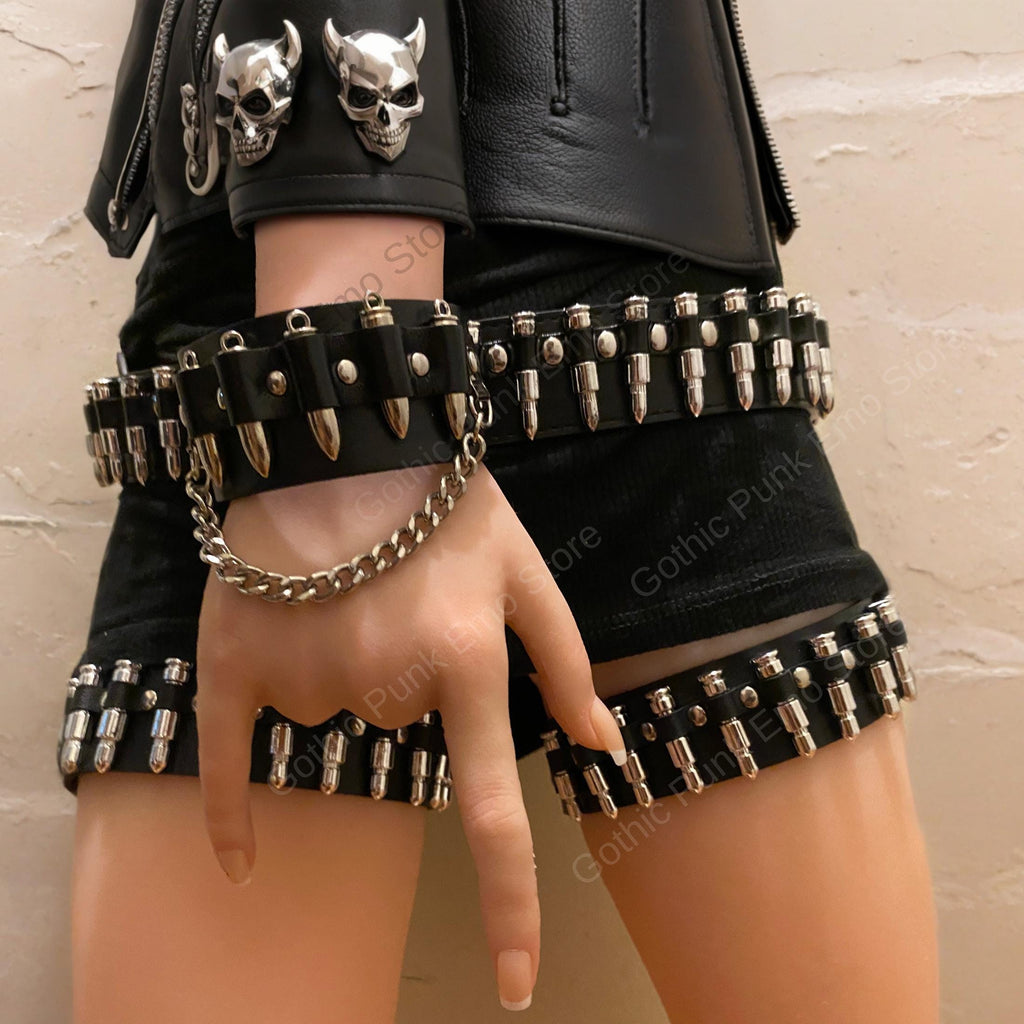 Punk Thigh High Bullet Garters