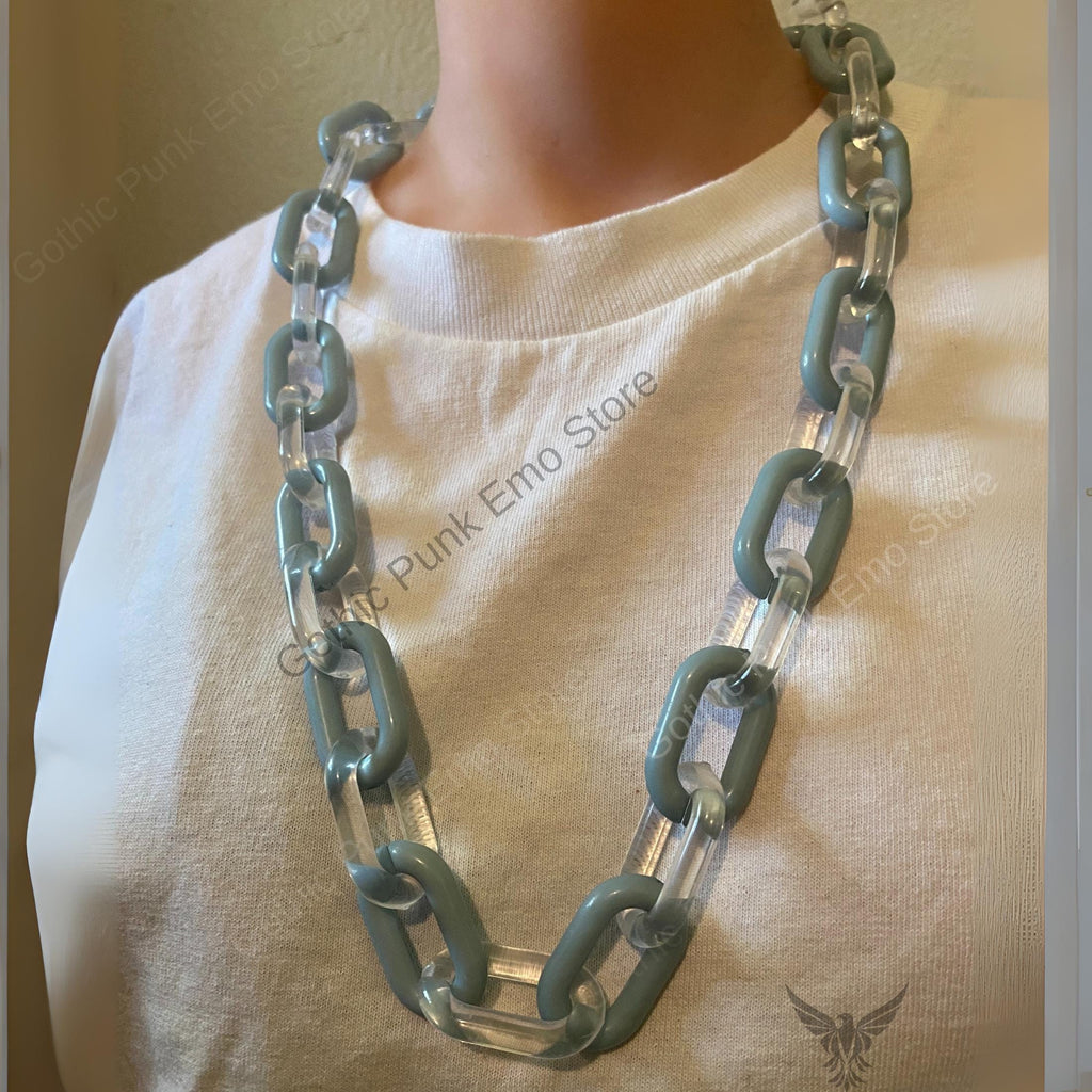 Blue Chunky Acrylic Pants Chain
