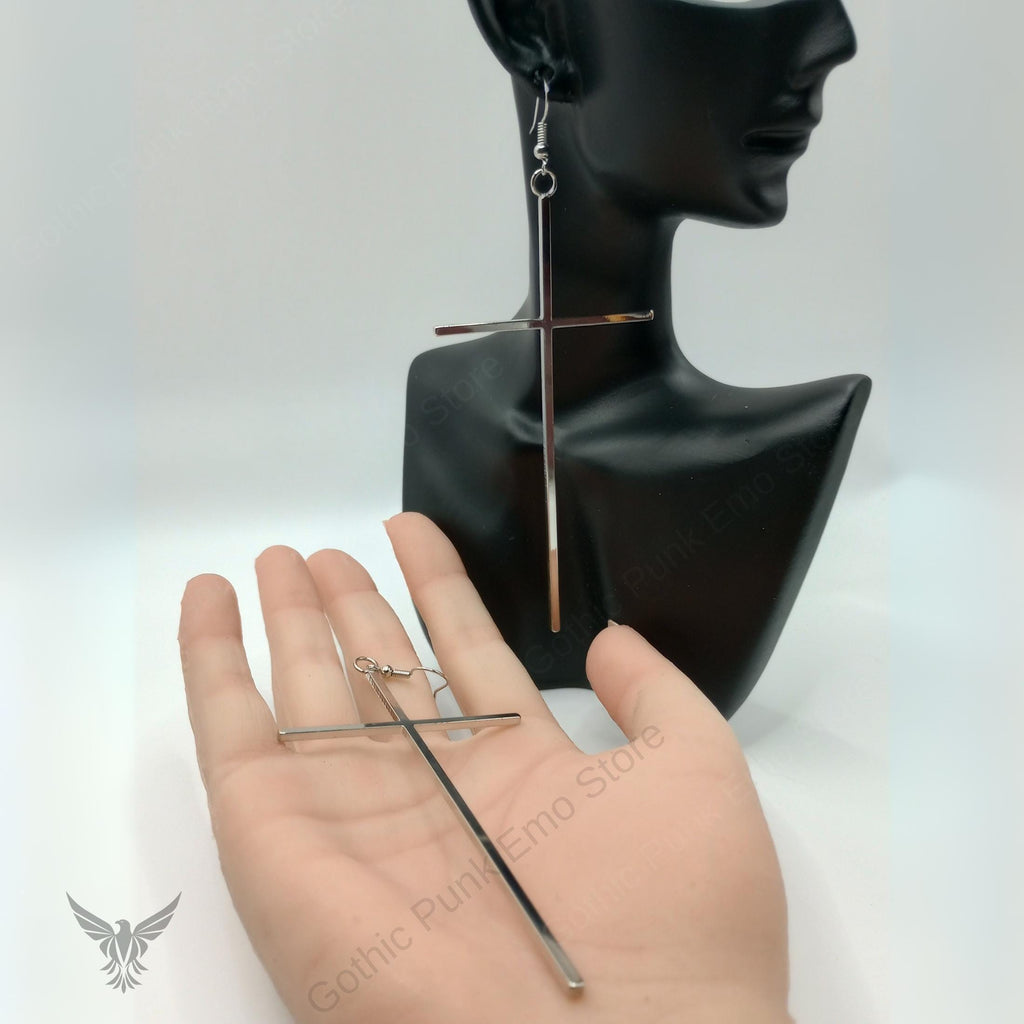 Cross Silver Earrings