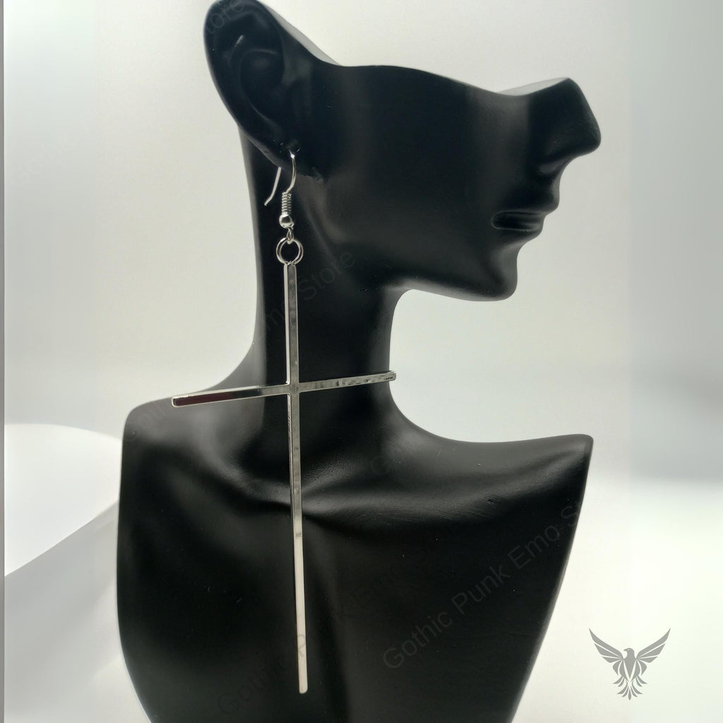 Cross Silver Earrings