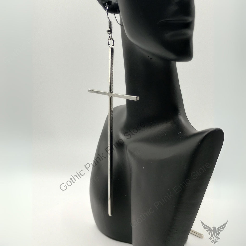 Cross Silver Earrings