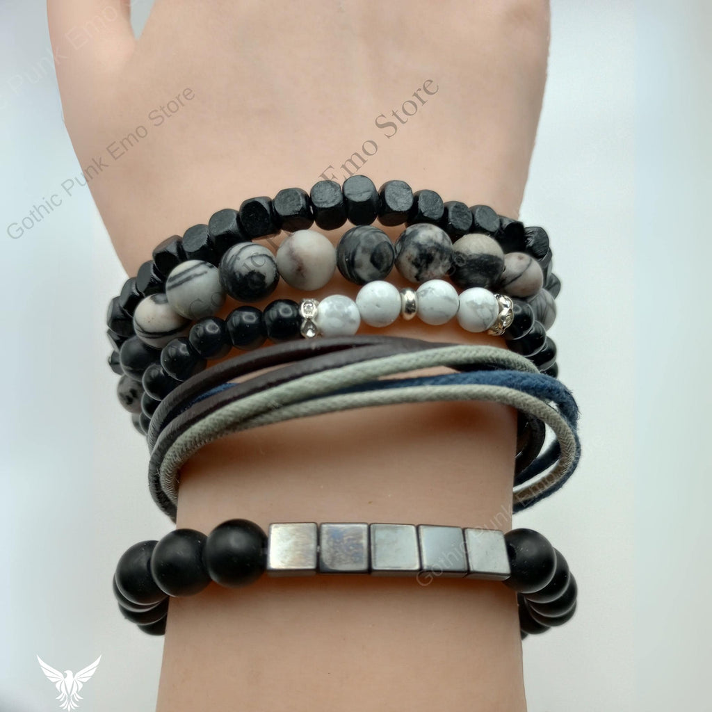 Blue Beaded Bracelet Set