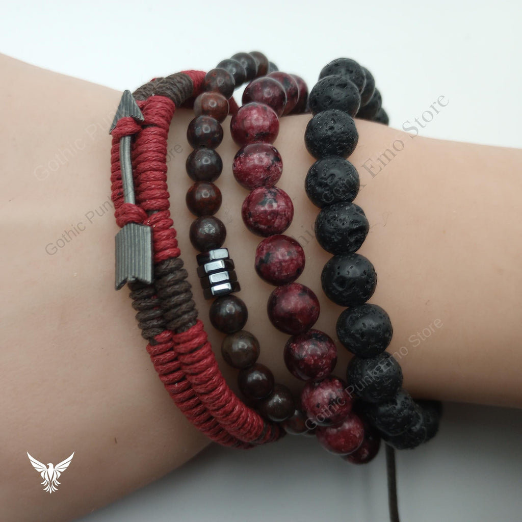 Red Jasper Boho Bracelet Set