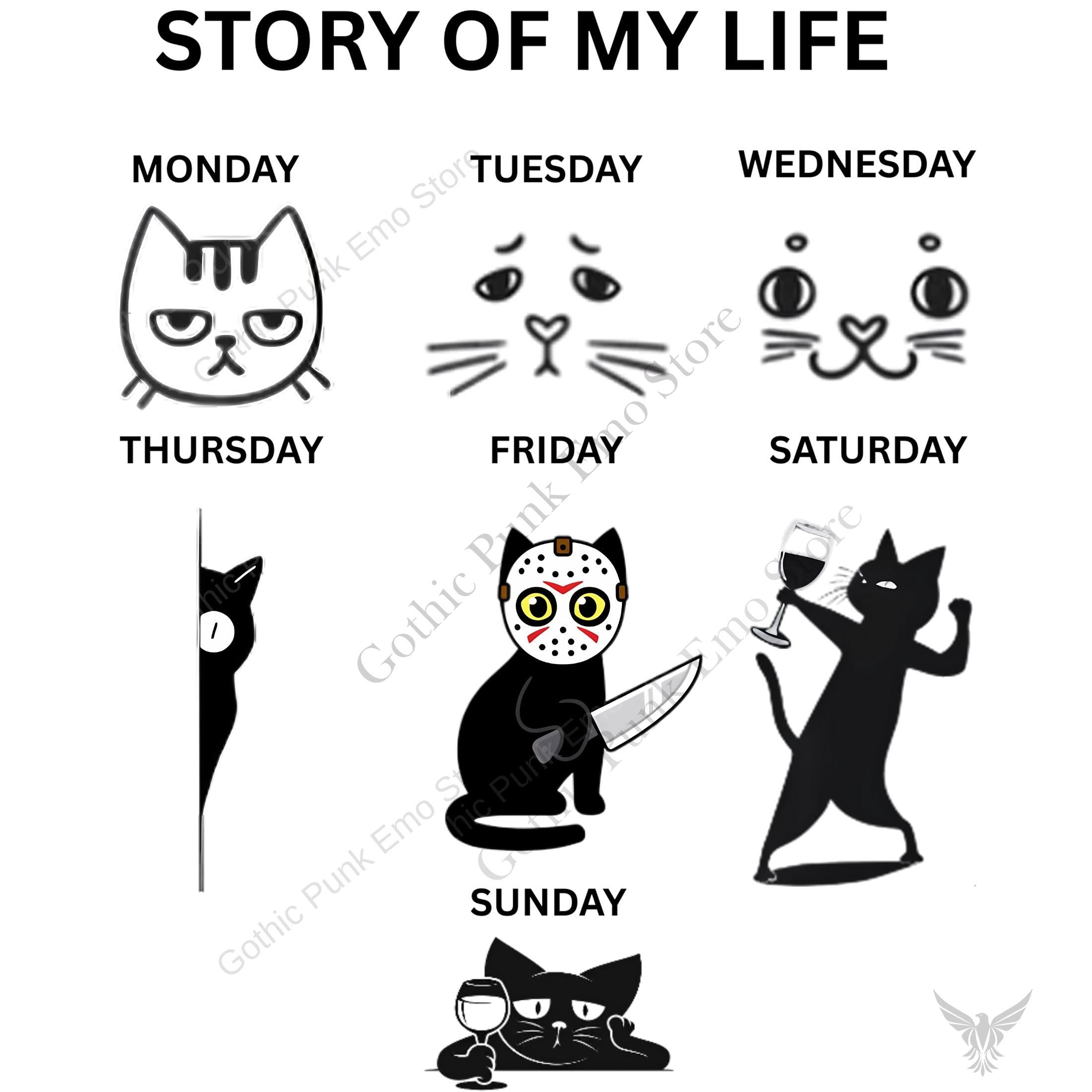 Funny Cat Week T-Shirt