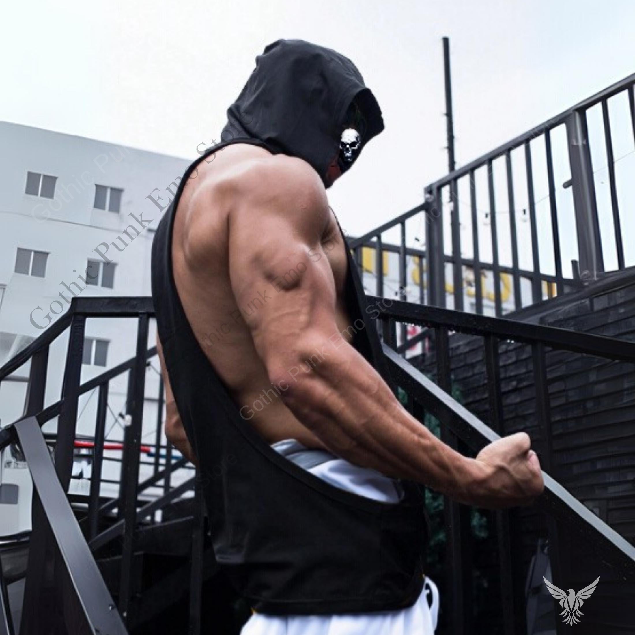 Cross Sleeveless Hoodie