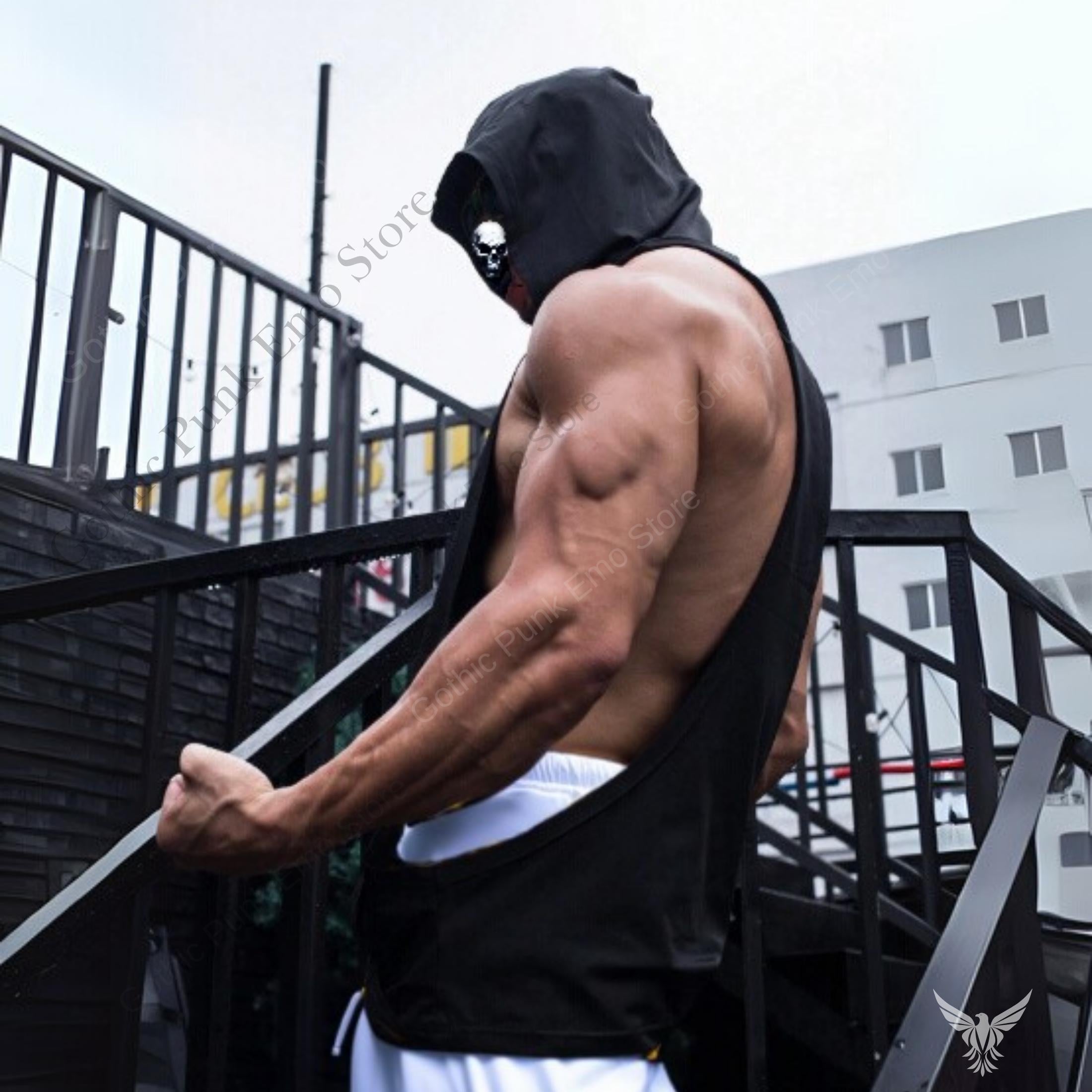 Cross Sleeveless Hoodie