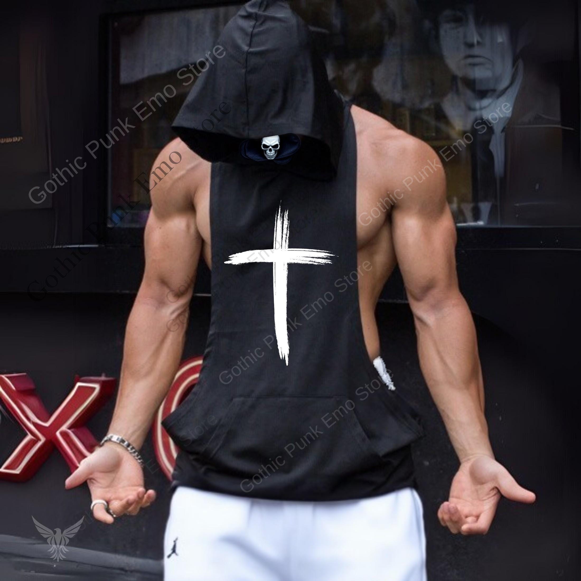 Cross Sleeveless Hoodie