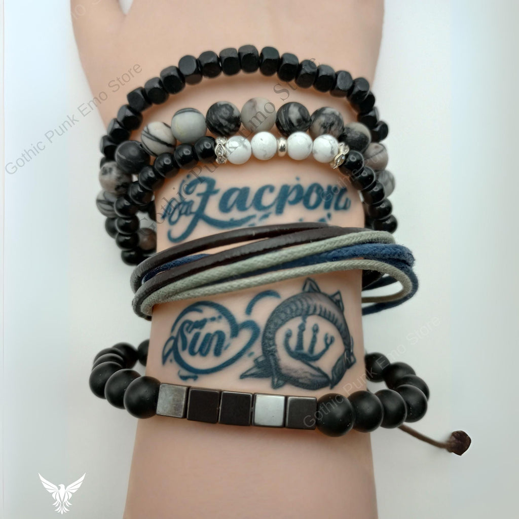 Blue Beaded Bracelet Set