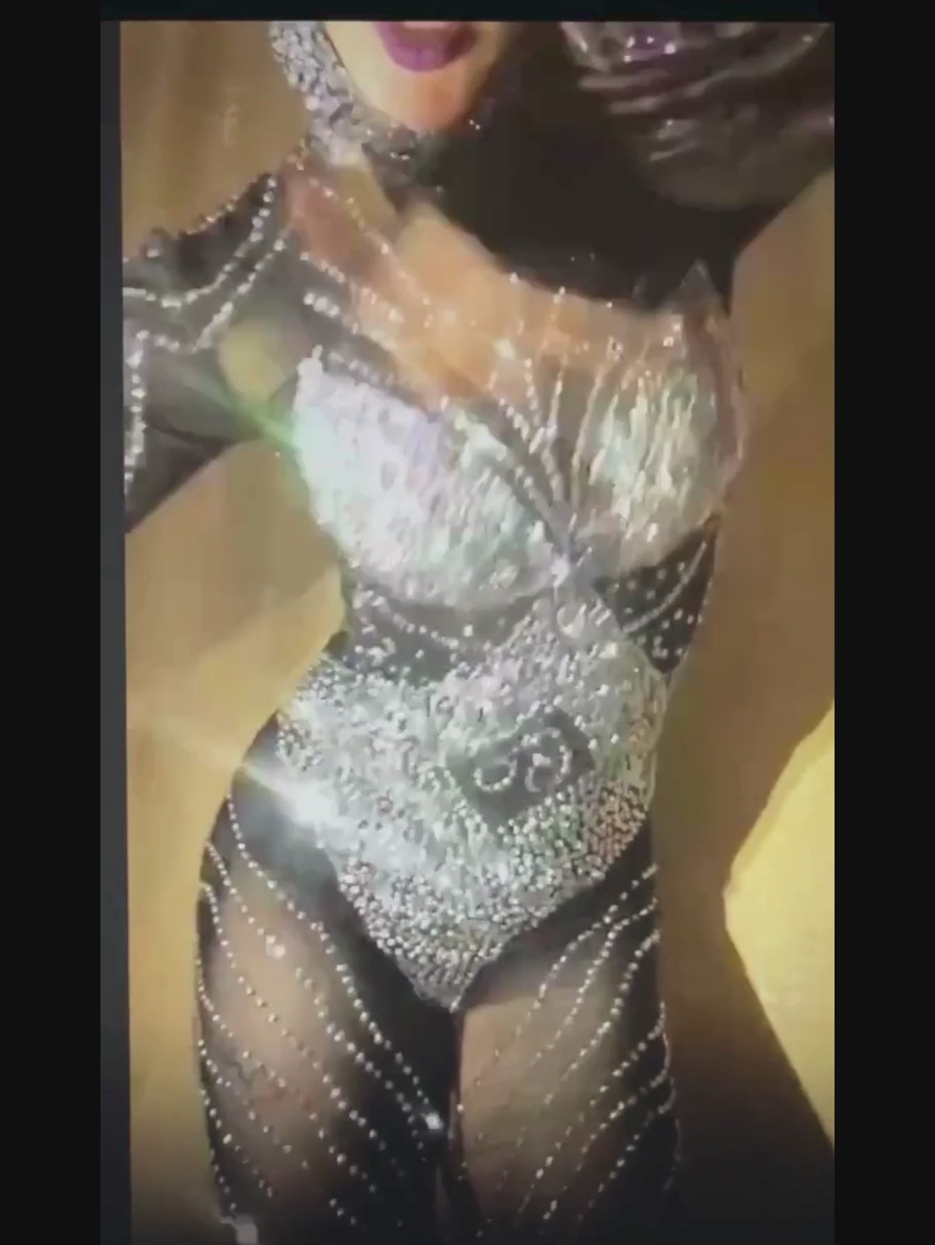 Diamond Jumpsuit With Mask