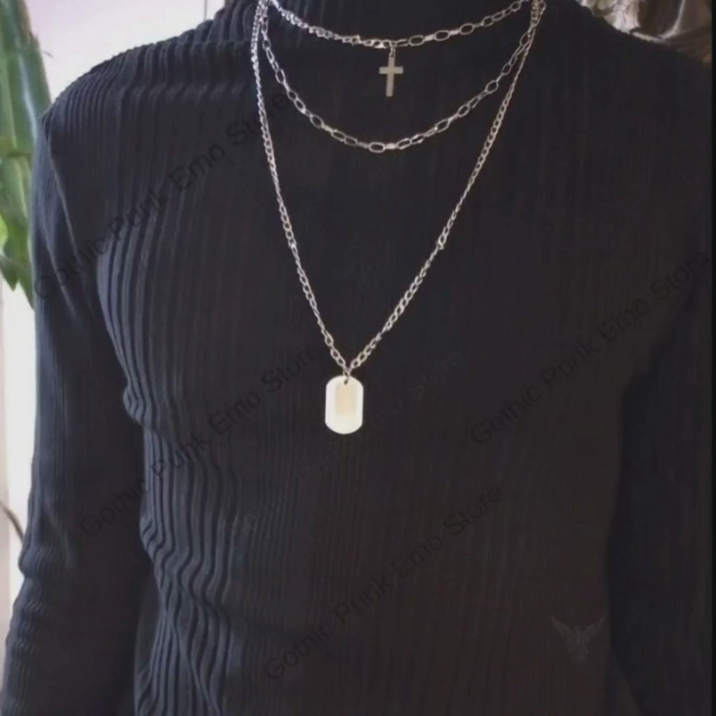 Cross 3Pcs Layer Necklace