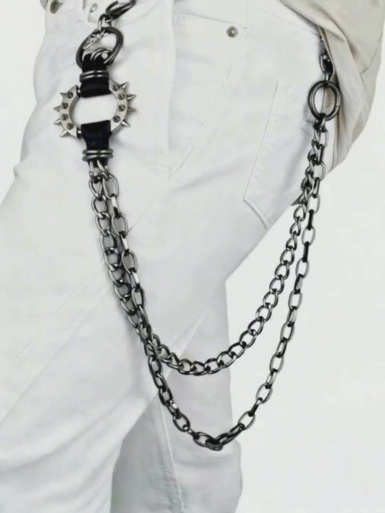 Spiked O Ring Pants Chain