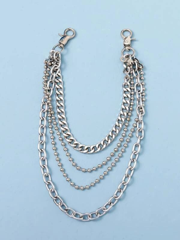 Layered 4 Row Pants Chain