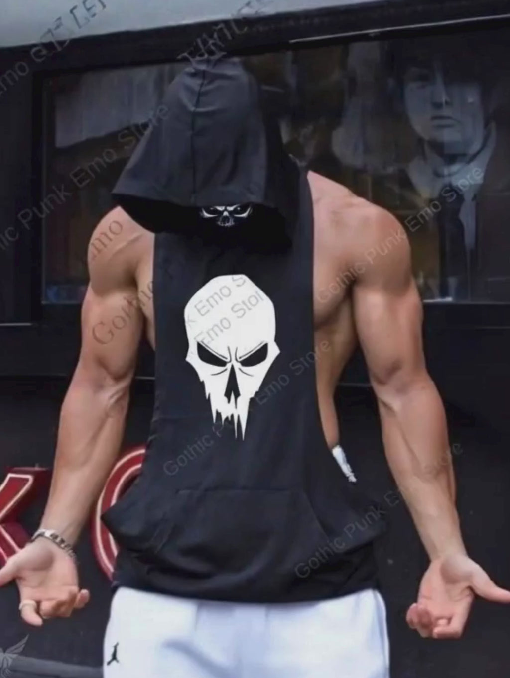 Cross Sleeveless Hoodie