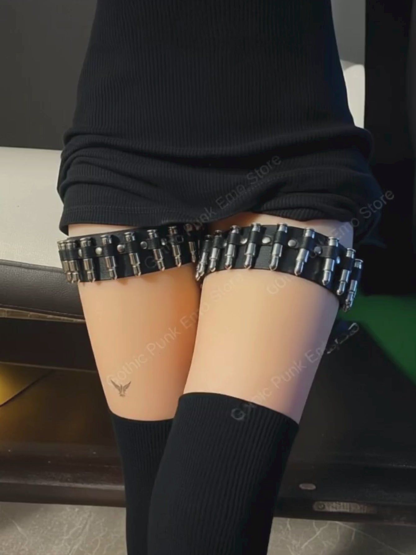 Punk Thigh High Bullet Garters