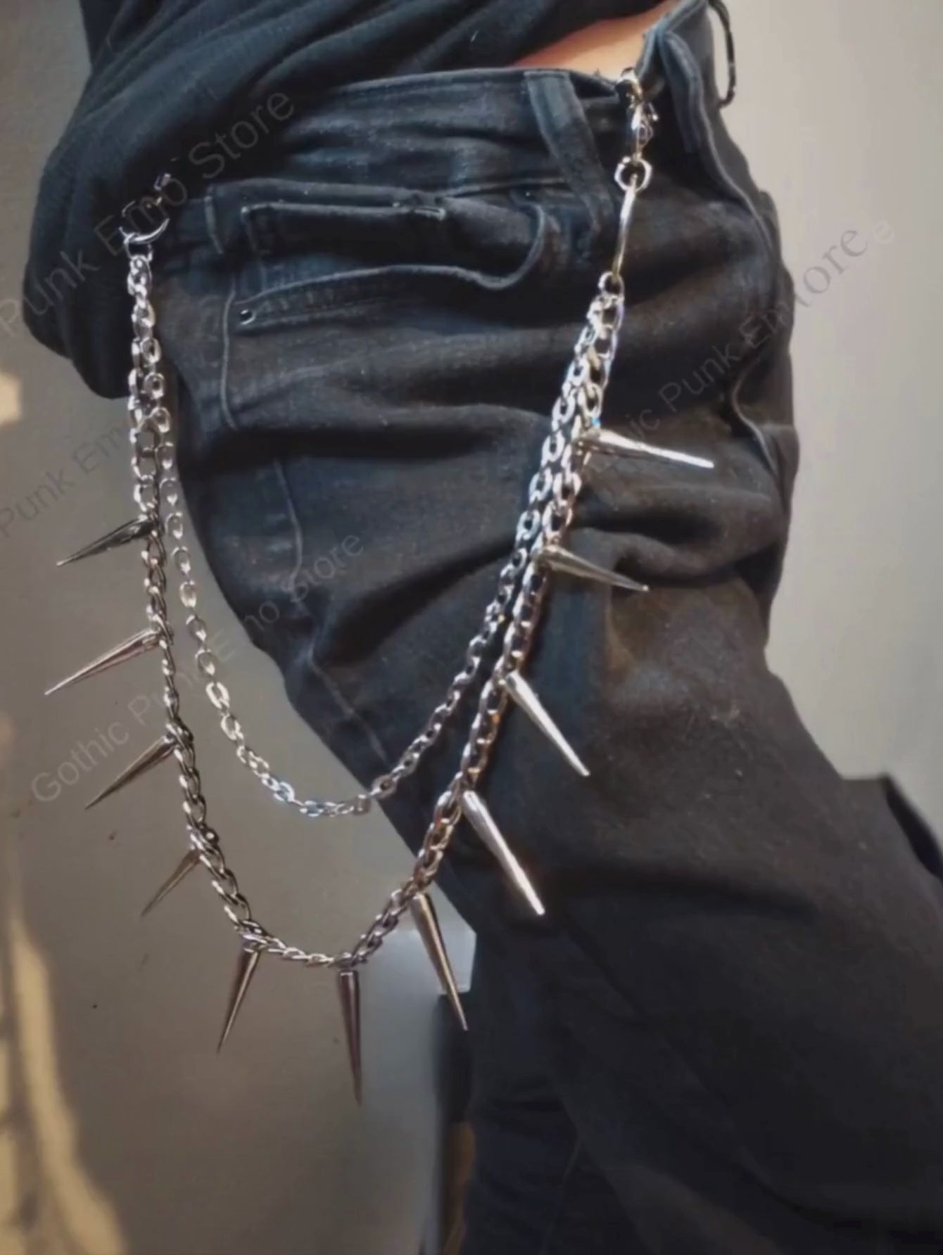 Spiked Punk Wallet Chain