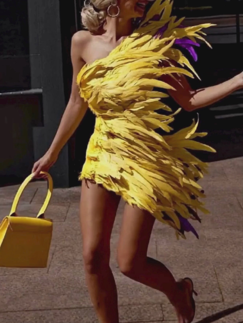 Yellow Feather Dress