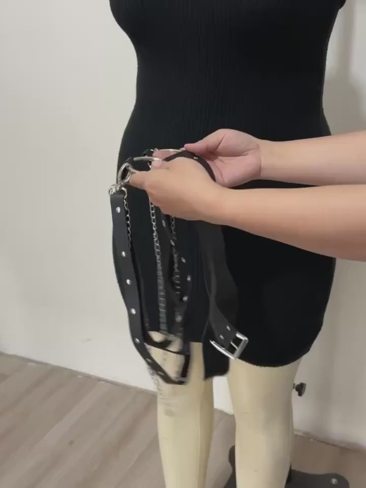Layered Grommet Chain Belt