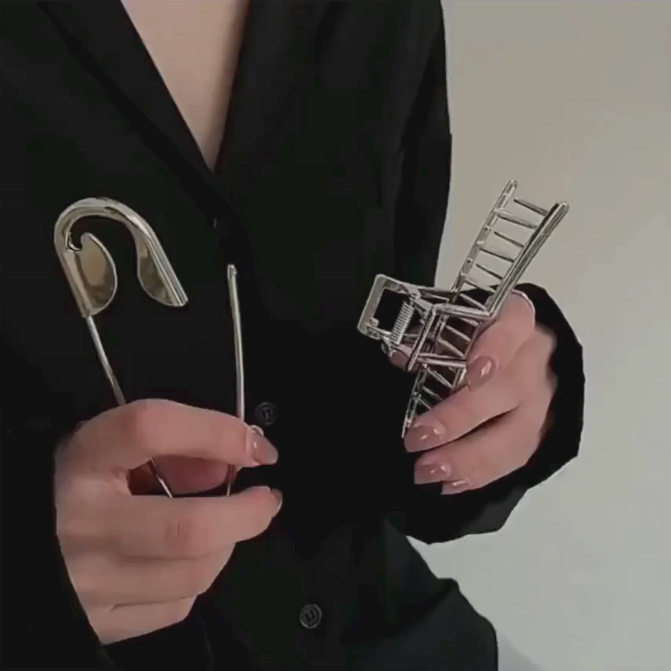 Safety Pin Hair Clips