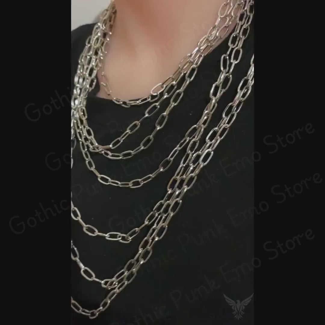 Layered Y2K Chain Necklace