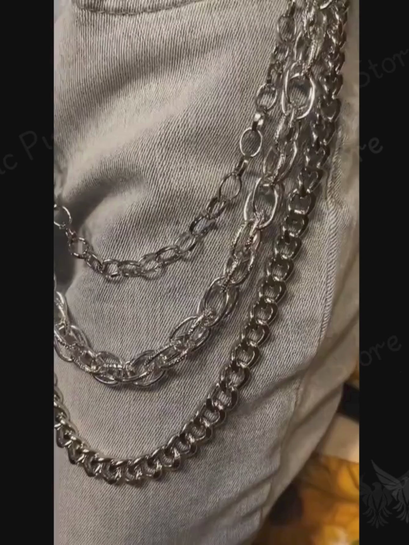 Layered 3 Row Pants Chain