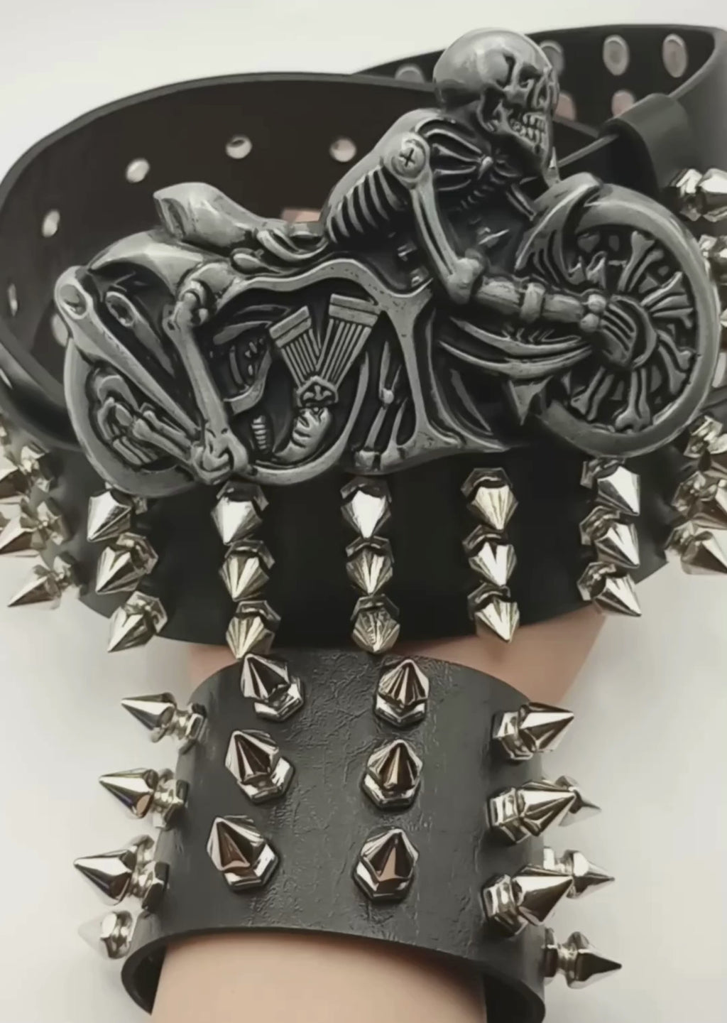 Skeleton Rider Spiked Belt