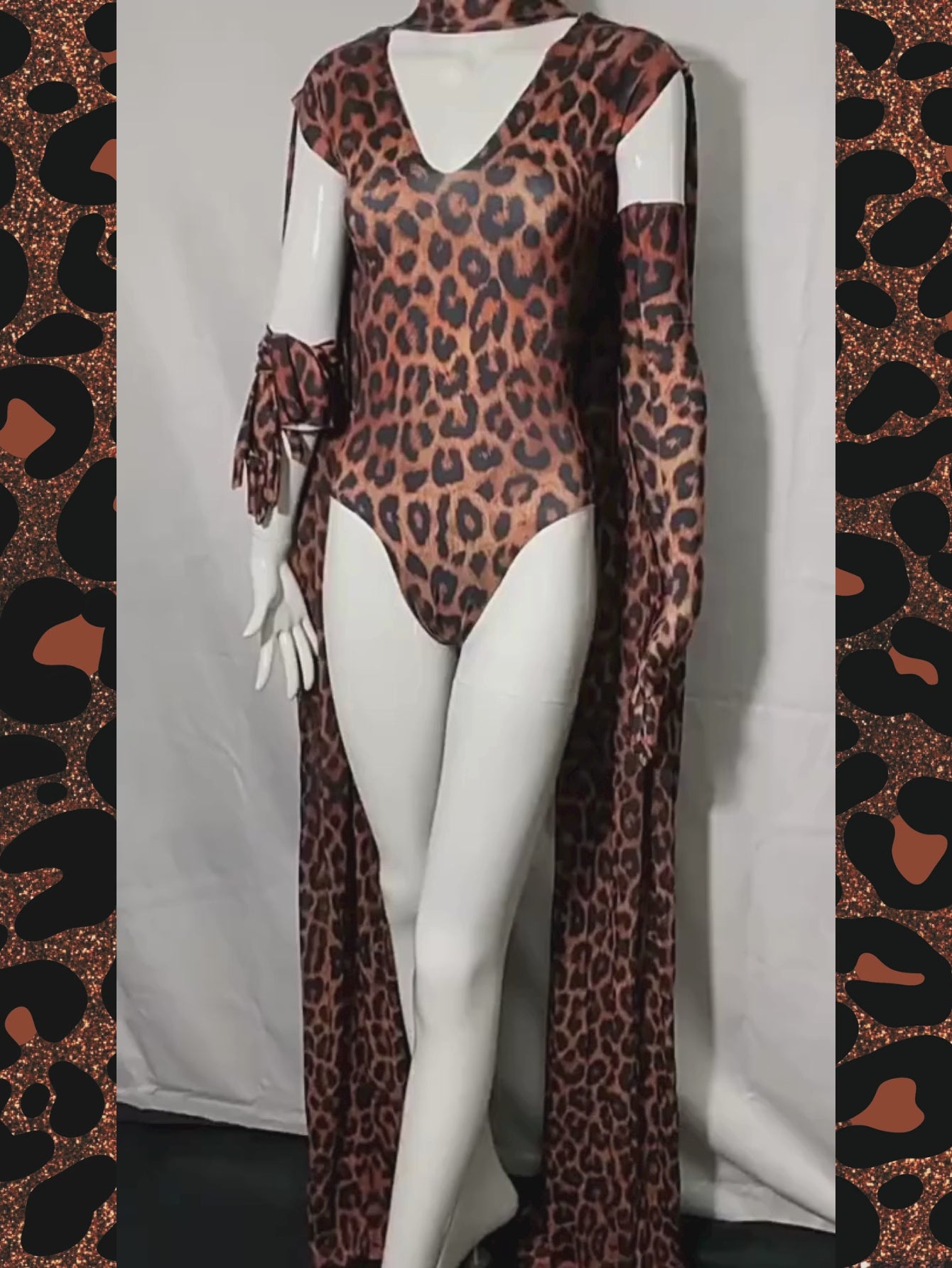 Leopard Drag Queen Costume With Gloves
